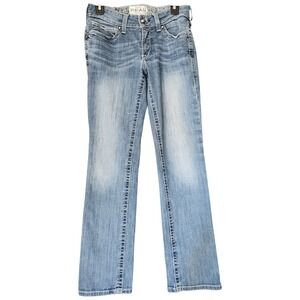 Ariat REAL Denim Women's Jeans 28S 28x30 Mid Rise Straight‎ Blue Stretch Western